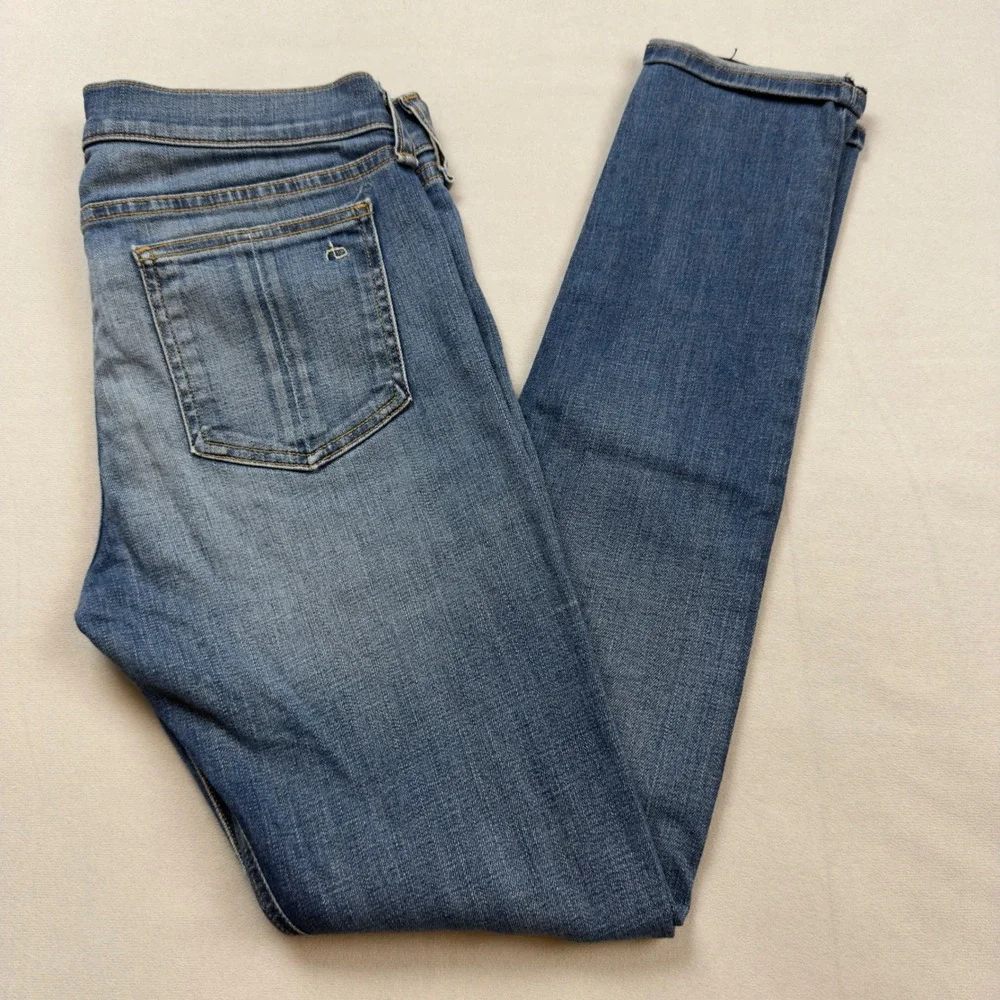 Rag & Bone Low Rise Ankle Skinny Distressed Blue Denim‎ Women's Size 28
